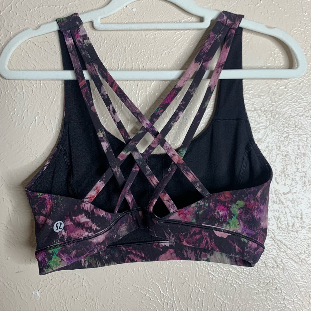 Lululemon Energy sport Bra Floral Illusion Antique White Multi‎ - Picture 4 of 6